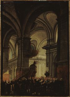Capuchin sermon in Saint-Roch church, 1780. Creator: Pierre-Antoine Demachy