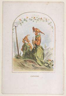 Capucine, from Les Fleurs Animées, 1820-70., 1820-70. Creator: Charles-Michel Geoffroy