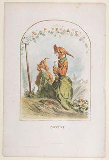 Capucine, from Les Fleurs Animées, 1820-70., 1820-70. Creator: Charles-Michel Geoffroy
