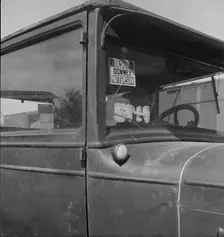 Car of migrant agricultural worker on strike..., Bakersfield, California, 1938. Creator: Dorothea Lange