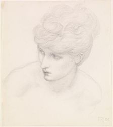 Car of Love or Love's Wayfaring - Study of Maria Zambaco, 1875. Creator: Sir Edward Coley Burne-Jones