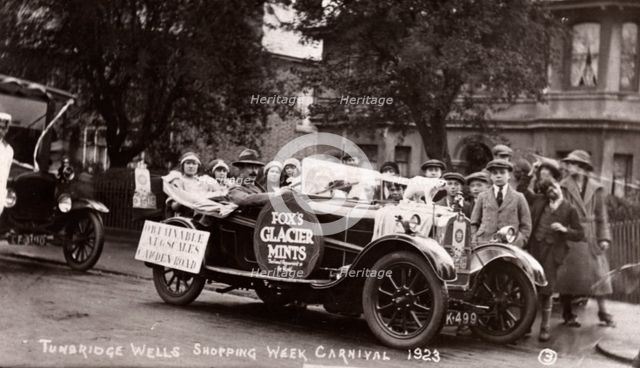 Car advertising Fox's Glacier Mints, Carnival, Kent, 1923. Artist: Unknown