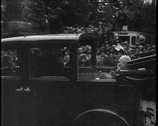 Car Driving Down a Road Containing Alexander I, His Majesty the King of Yugoslavia and..., 1934. Creator: British Pathe Ltd