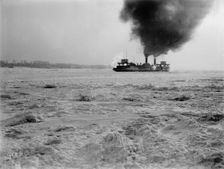 Car ferry in the ice, between 1900 and 1905. Creator: Unknown