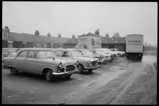 Car park, Wear Flint Glass Works, Alfred Street, Millfield, Sunderland, 1961. Creator: Eileen Deste