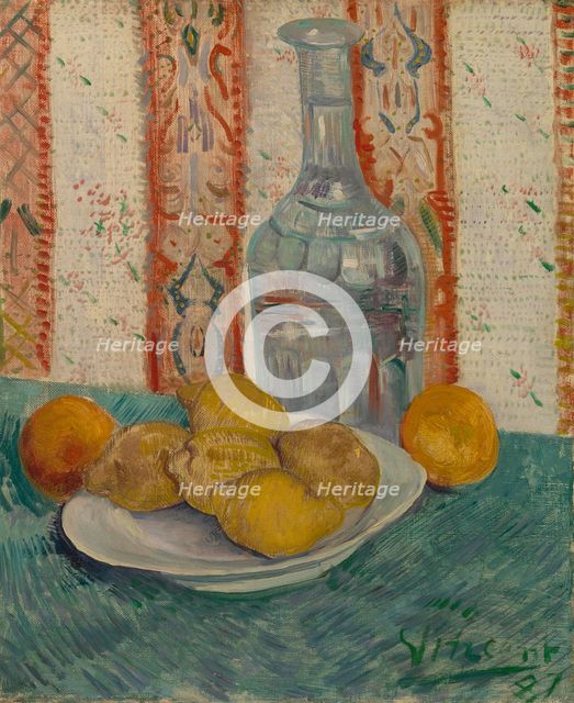 Carafe and Dish with Citrus Fruit, 1887. Creator: Gogh, Vincent, van (1853-1890).