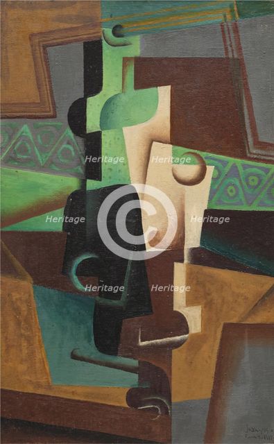 Carafe and pipe, 1917. Creator: Juan Gris.