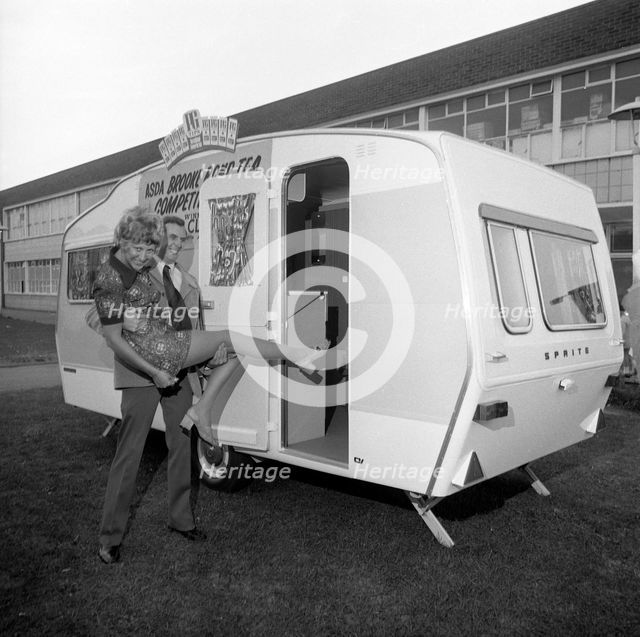Caravan winners, Rotherham, South Yorkshire, 1972.  Creator: Michael Walters.