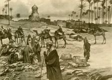 Caravan at Mît-Rahîne, 1898. Creator: Christian Wilhelm Allers