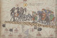 Caravan on the Silk Road. Detail from the Catalan Atlas