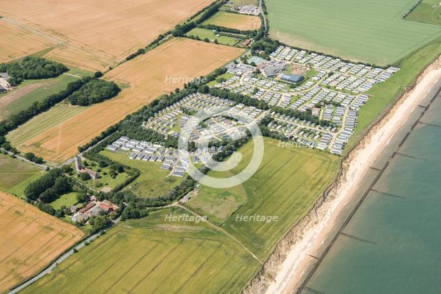 Caravan park and site of a World War II heavy anti aircraft battery, Corton Cliffs, Suffolk, 2019. Creator: Historic England.