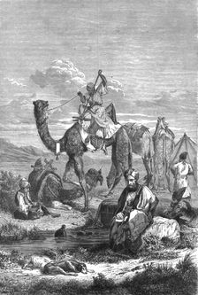 Caravan Reposing, in the Hauran; The Stone Towns of Central Syria, otherwise called..., 1875. Creator: Unknown