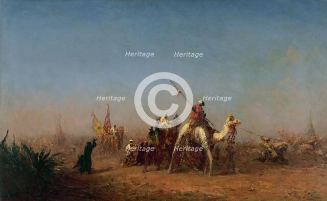 Caravane en route vers La Mecque, between 1880 and 1885. Creator: Felix Francois Georges Philibert Ziem.