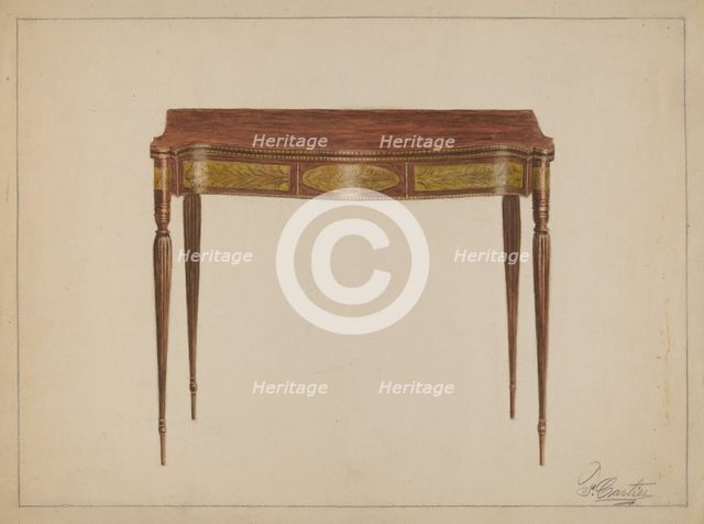 Card Table, 1935/1942. Creator: Ferdinand Cartier.