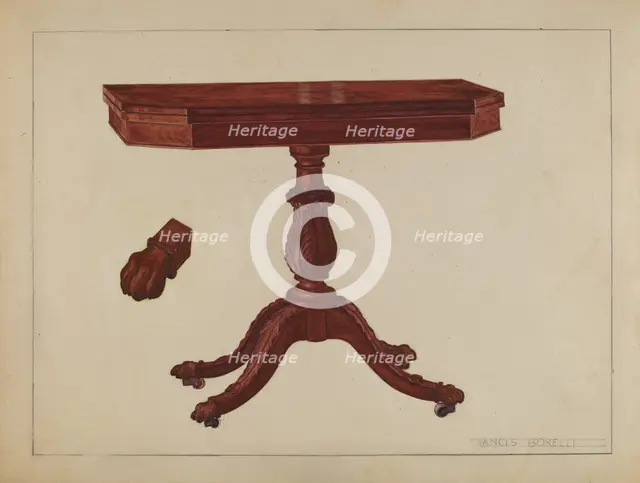 Card Table, 1935/1942. Creator: Francis Borelli.