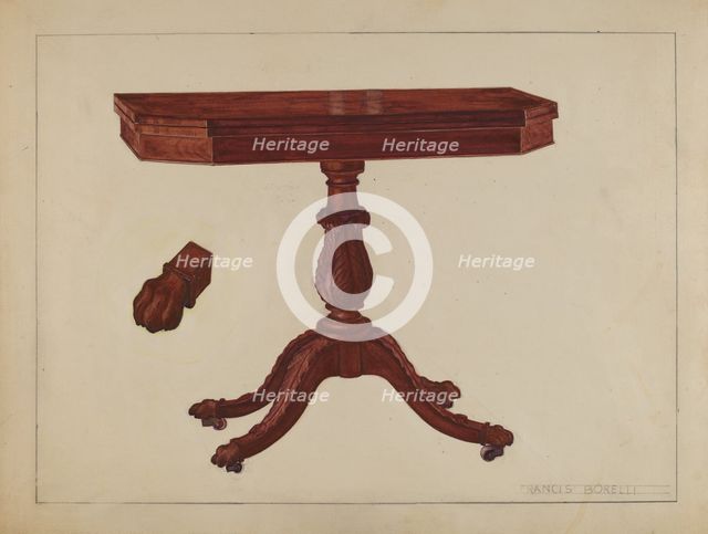 Card Table, 1935/1942. Creator: Francis Borelli.