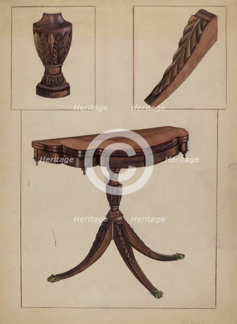 Card Table, c. 1936. Creator: Bessie Forman.