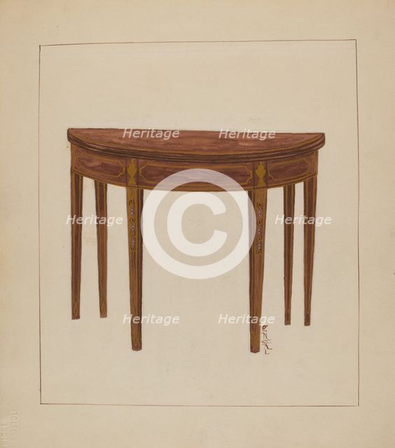Card Table, c. 1936. Creator: Florence Neal.