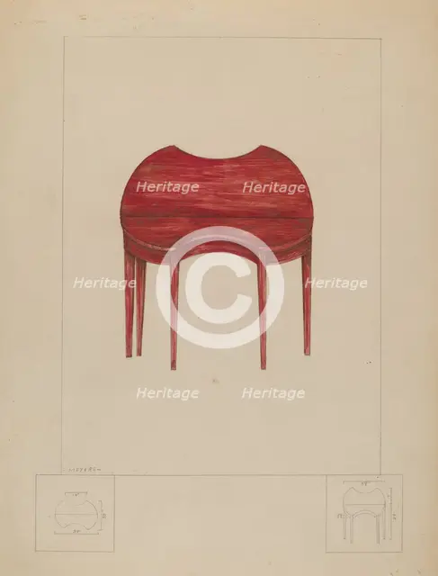 Card Table, c. 1936. Creator: Henry Meyers.
