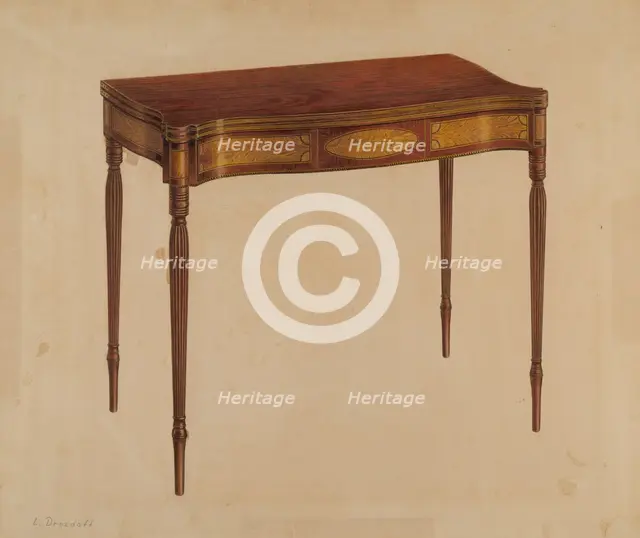 Card Table, c. 1939. Creator: Leo Drozdoff.
