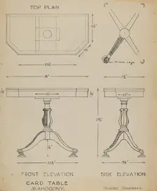 Card Table, c. 1940. Creator: Isidore Sovensky