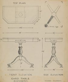 Card Table, c. 1940. Creator: Isidore Sovensky