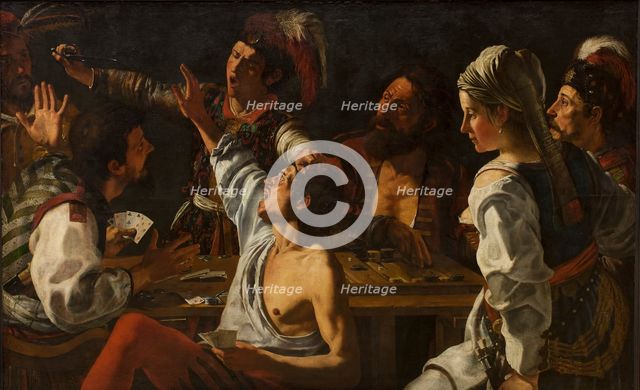 Card and Backgammon Players. Fight over Cards, 1616-1626. Creators: Theodoor Rombouts, Michelangelo Caravaggio, Orazio Gentileschi.