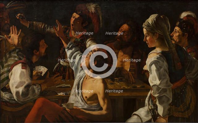 Card and Backgammon Players. Fight over Cards, 1620-1629. Artist: Rombouts, Theodor (1597-1637)