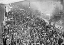 Card. Farley passing up Broadway, 1912. Creator: Bain News Service