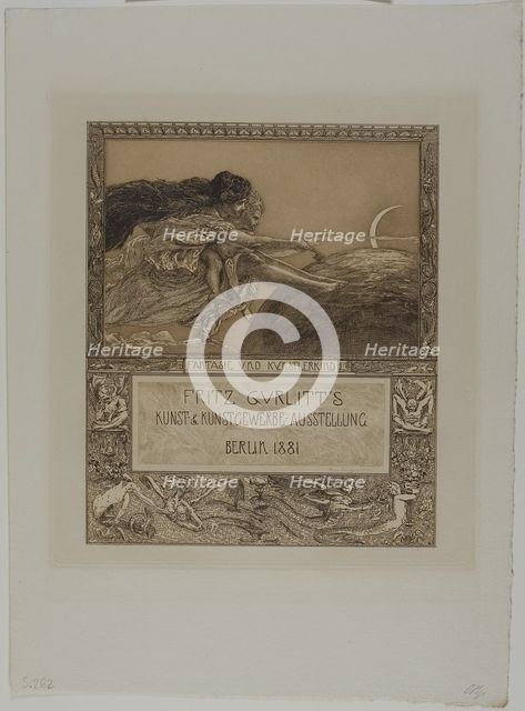 Card for the Gurlitt Exhibition: Imagination and the Child Artist, 1881. Creator: Max Klinger.