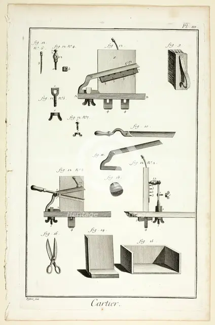 Card-Maker, from Encyclopédie, 1762/77. Creator: A. J. Defehrt.