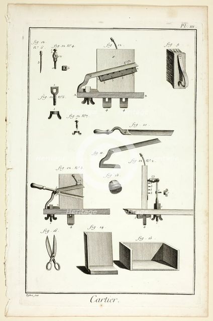 Card-Maker, from Encyclopédie, 1762/77. Creator: A. J. Defehrt.
