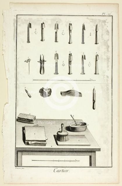 Card-Maker, from Encyclopédie, 1762/77. Creator: Benoit-Louis Prevost.