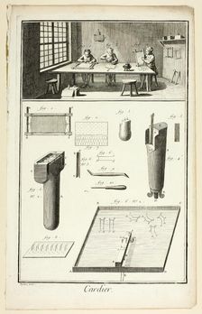 Card-Maker, from Encyclopédie, 1762/77. Creator: A. J. Defehrt