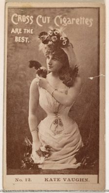 Card Number 12, Kate Vaughn, from the Actors and Actresses series (N145-2) issued by Duke..., 1880s. Creator: Unknown