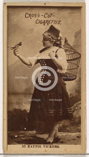 Card Number 33, Miss Mattie Vickers, from the Actors and Actresses series (N145-2) issued..., 1880s. Creator: Unknown.