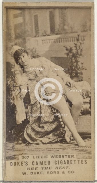Card Number 367, Lizzie Webster, from the Actors and Actresses series (N145-5) issued by ..., 1880s. Creator: Unknown.