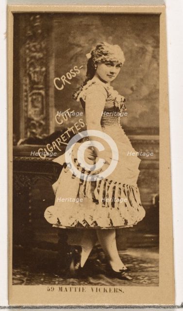 Card Number 59, Miss Mattie Vickers, from the Actors and Actresses series (N145-2) issued..., 1880s. Creator: Unknown.