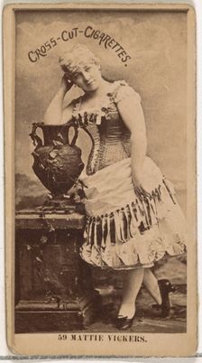 Card Number 59, Miss Mattie Vickers, from the Actors and Actresses series (N145-2) issued..., 1880s. Creator: Unknown