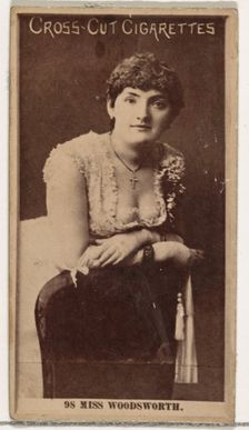 Card Number 98, Miss Woodsworth, from the Actors and Actresses series (N145-2) issued by ..., 1880s. Creator: Unknown