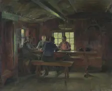 Card Players, 1897. Creator: Harriet Backer