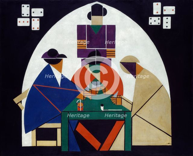 Card players, 1916-1917. Artist: Doesburg, Theo van (1883-1931)