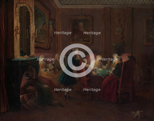 Card Players in a Drawing Room. Creator: Pierre Louis Dumesnil.