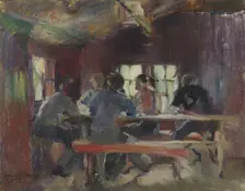 Card Players (sketch), 1893. Creator: Harriet Backer