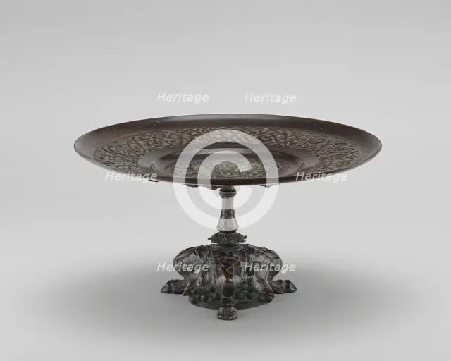 Card Receiver with Fawn's Feet and Grapes, model n.d., cast c. 1845/1874. Creator: Antoine-Louis Barye.