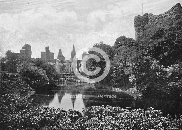 'Cardiff Castle: East Front and Keep', c1896. Artist: Alfred Freke.