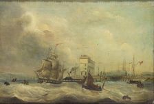 Cardiff Docks 1844. Artist: J Price