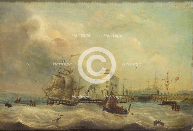 'Cardiff Docks', 1844. Creator: J Price.