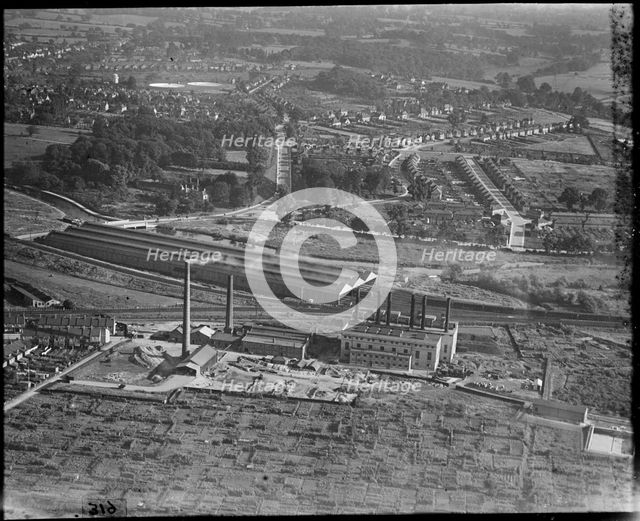 Cardiff Road Power Station and the L&NWR Carriage Shed, Watford, London, c1930s. Creator: Arthur William Hobart.