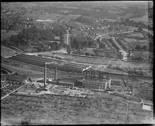 Cardiff Road Power Station and the L&NWR Carriage Shed, Watford, London, c1930s. Creator: Arthur William Hobart